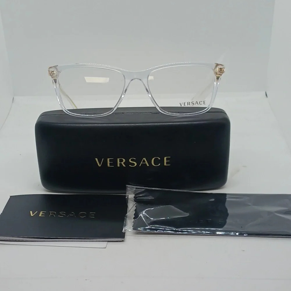 NWT RX-ABLE VERSACE EYEGLASS FRAMES 3299 CRYSTAL CLEAR/GOLD